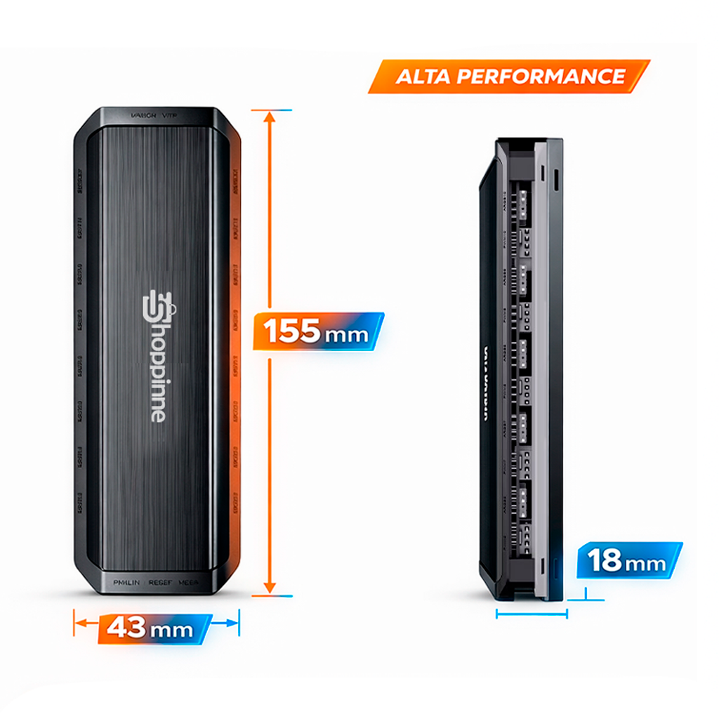 Hub H10 com RGB aceso em funcionamento
